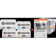 Kyocera TK-5450 MCVP nero / ciano / magenta / giallo / Bianco Value Pack (+ Prindo Universal Papier 2500 Blatt)