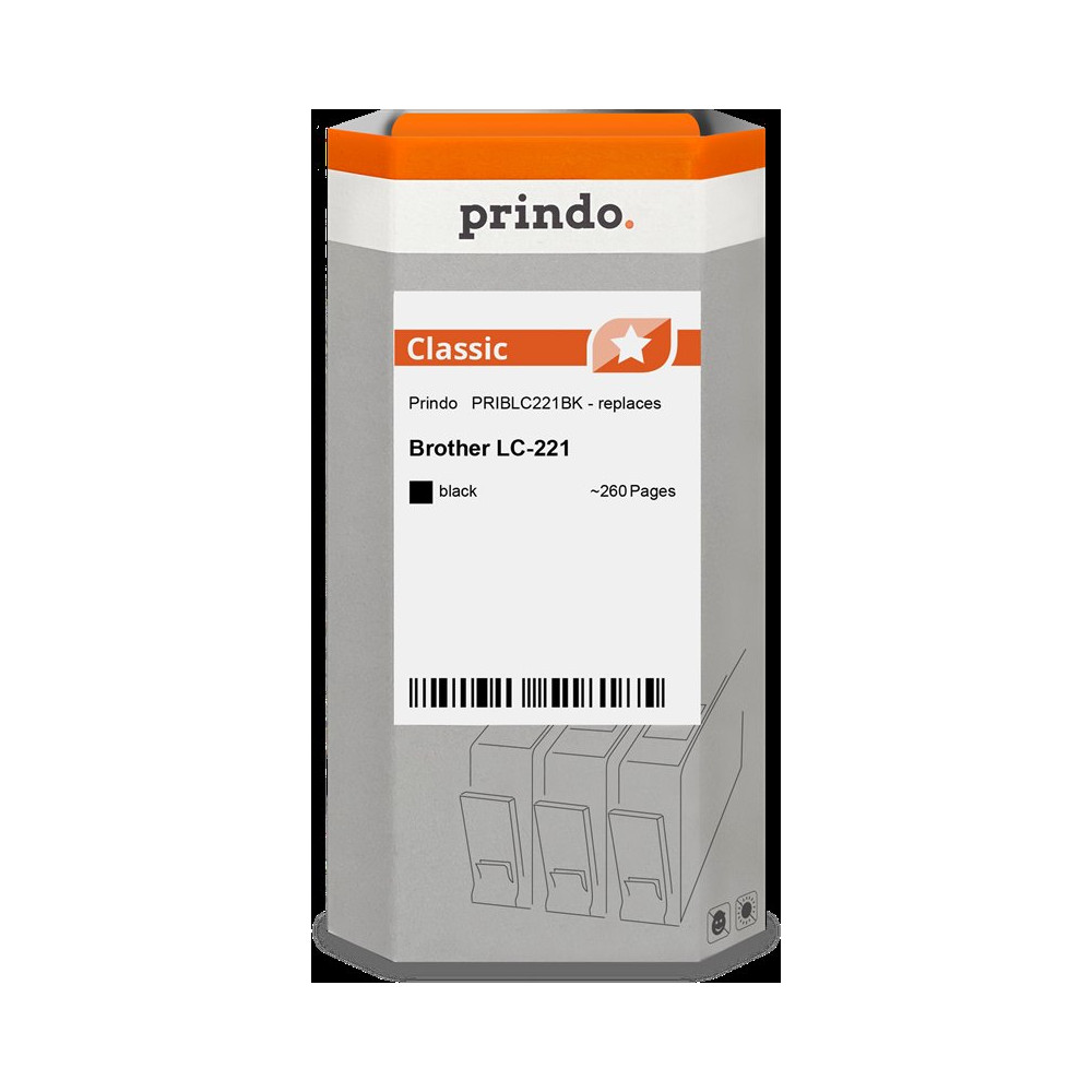 compatibile con Brother LC221BK nero  Prindo Classic nero Cartuccia d'inchiostro