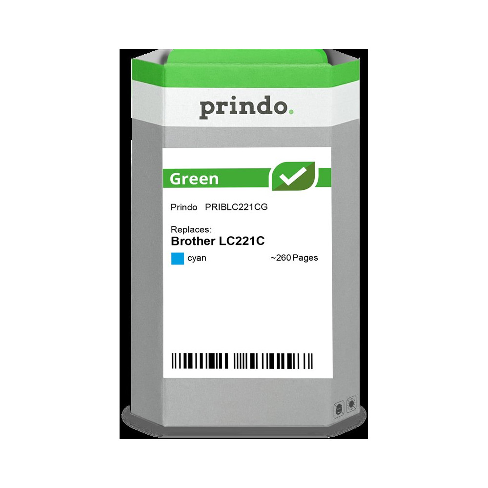 compatibile con Brother LC221C ciano  Prindo Green ciano Cartuccia d'inchiostro