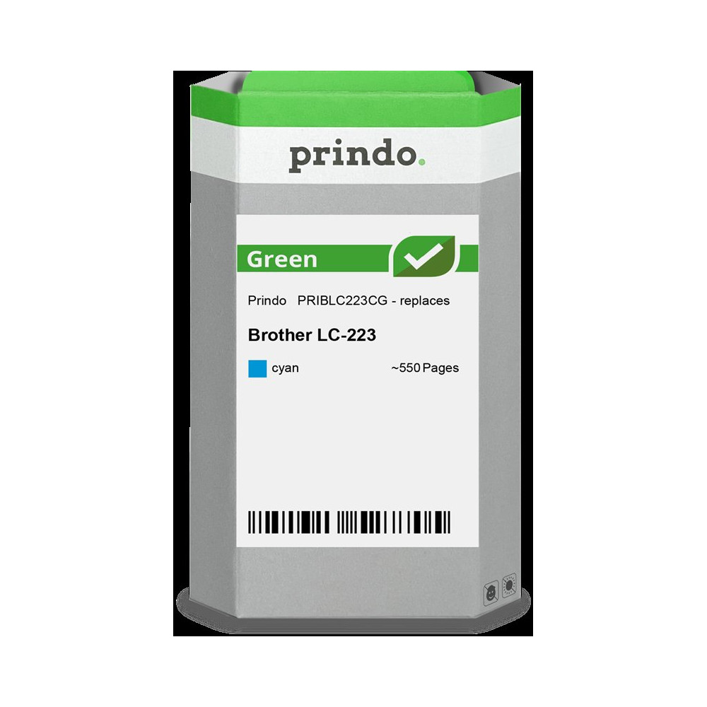 compatibile con Brother LC223C ciano  Prindo Green ciano Cartuccia d'inchiostro