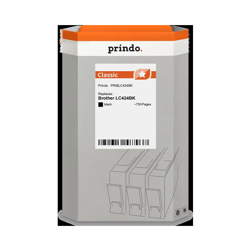compatibile con Brother LC424BK nero  Prindo Classic nero Cartuccia d'inchiostro