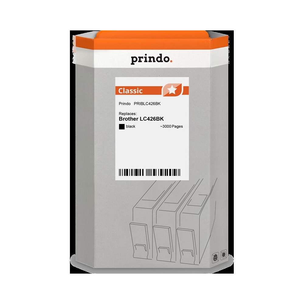 compatibile con Brother LC426BK nero  Prindo Classic nero Cartuccia d'inchiostro