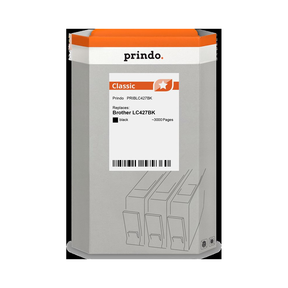 compatibile con Brother LC427BK nero  Prindo Classic nero Cartuccia d'inchiostro
