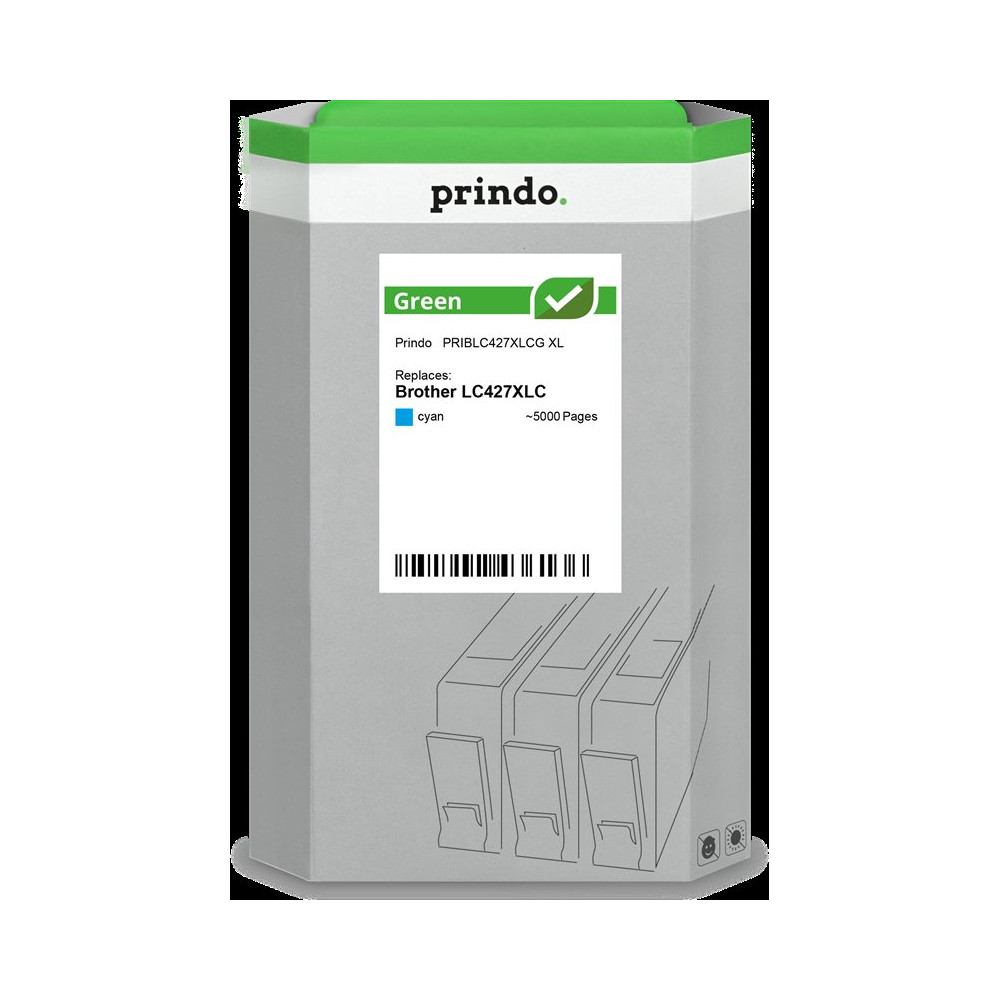 compatibile con Brother LC427XLC ciano  Prindo Green XL ciano Cartuccia d'inchiostro
