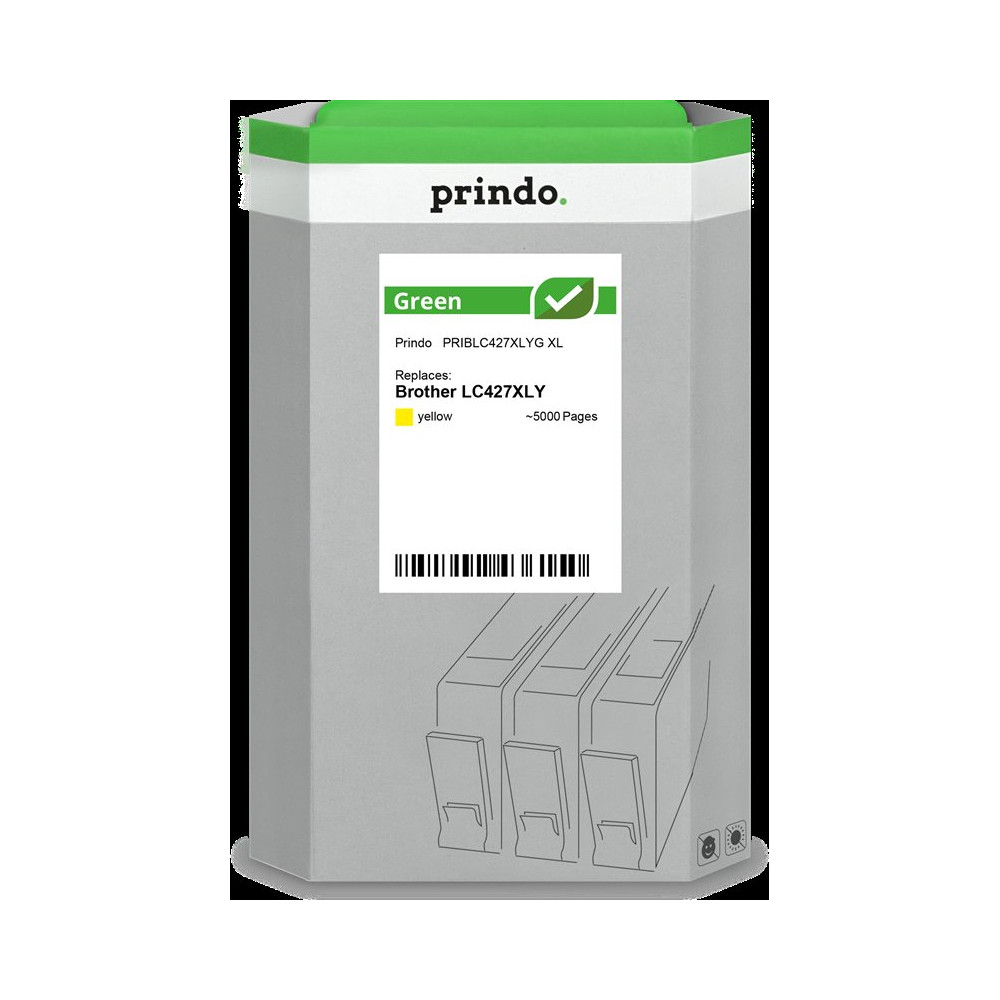 compatibile con Brother LC427XLY giallo  Prindo Green XL giallo Cartuccia d'inchiostro
