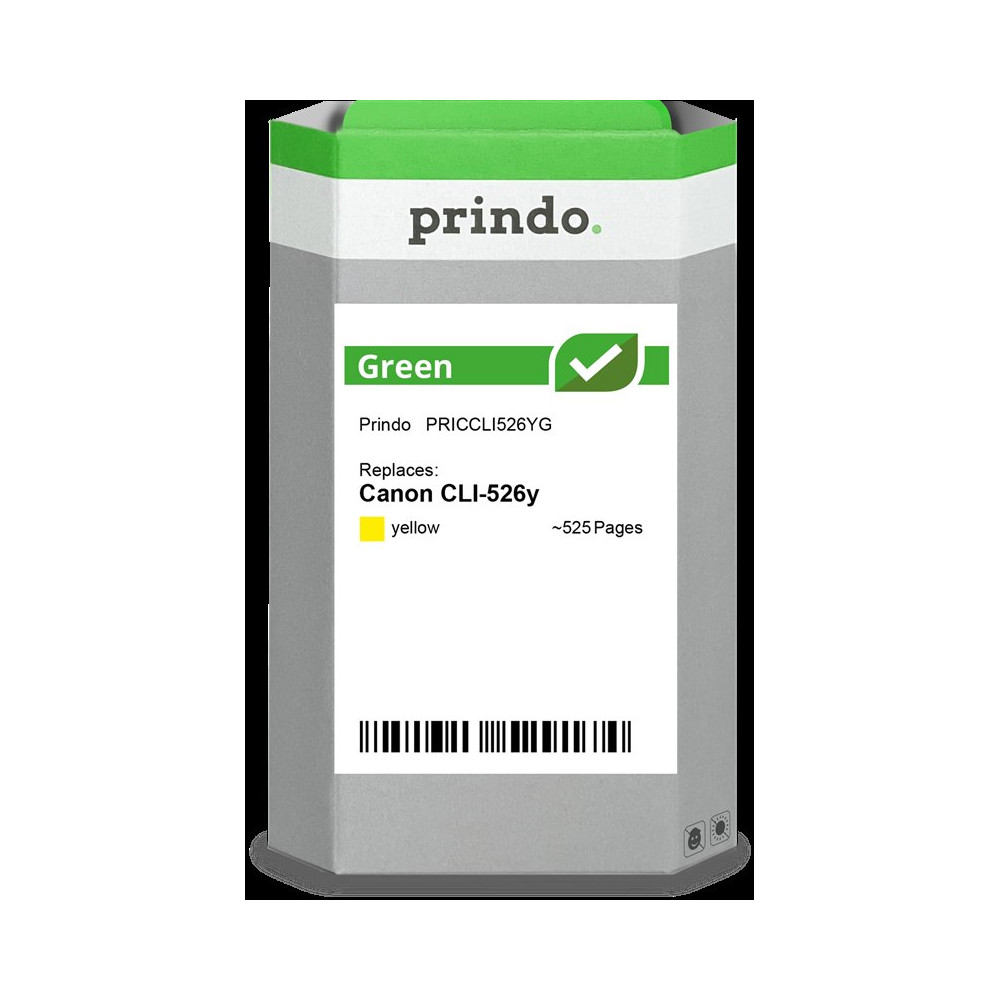 compatibile con Canon CLI-526y giallo (4543B001)  Prindo Green giallo Cartuccia d'inchiostro