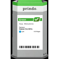 compatibile con Canon CLI-531c ciano (6119C001)  Prindo Green ciano Cartuccia d'inchiostro
