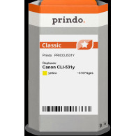 compatibile con Canon CLI-531y giallo (6121C001)  Prindo Classic giallo Cartuccia d'inchiostro
