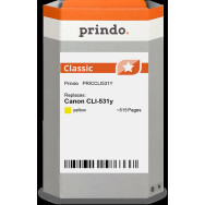 compatibile con Canon CLI-531y giallo (6121C001)  Prindo Classic giallo Cartuccia d'inchiostro