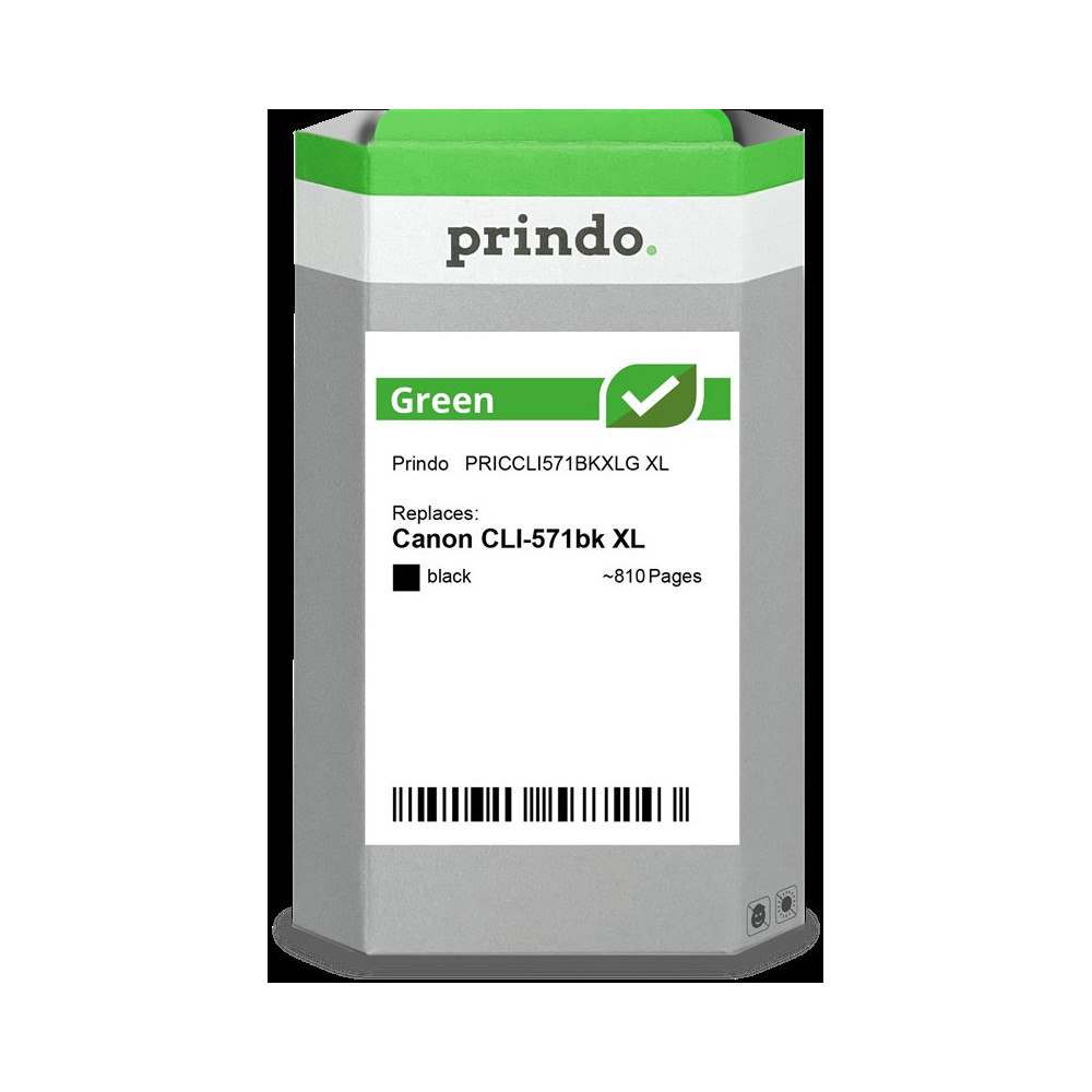 compatibile con Canon CLI-571bk XL nero (0331C001)  Prindo Green XL nero Cartuccia d'inchiostro