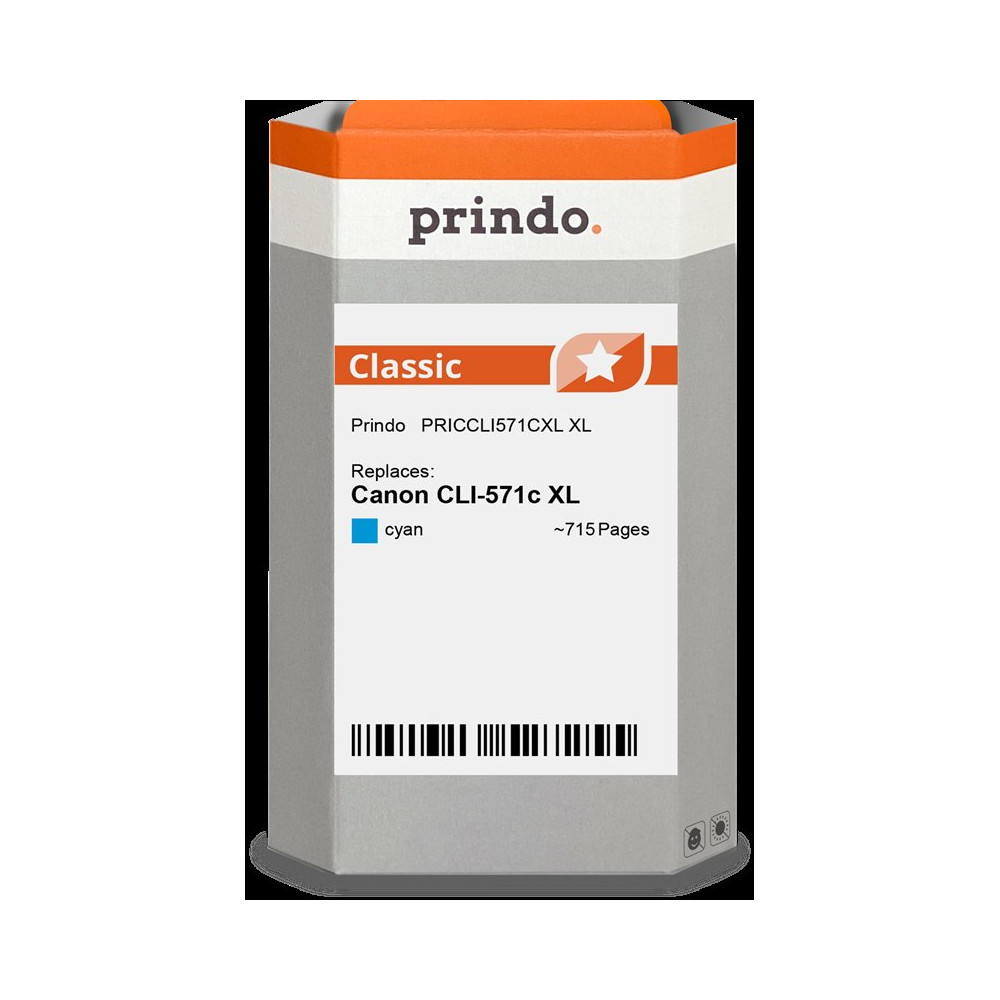 compatibile con Canon CLI-571c XL ciano (0332C001)  Prindo Classic XL ciano Cartuccia d'inchiostro