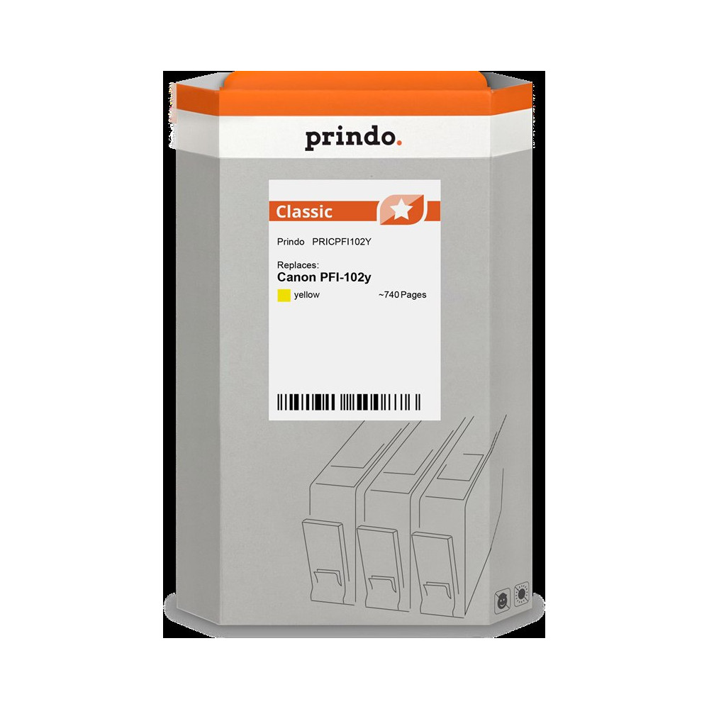 compatibile con Canon PFI-102y giallo (0898B001)  Prindo Classic giallo Cartuccia d'inchiostro