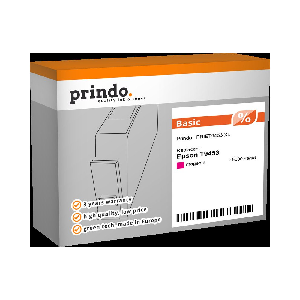 compatibile con Epson T9453 magenta  Prindo Basic XL magenta Cartuccia d'inchiostro