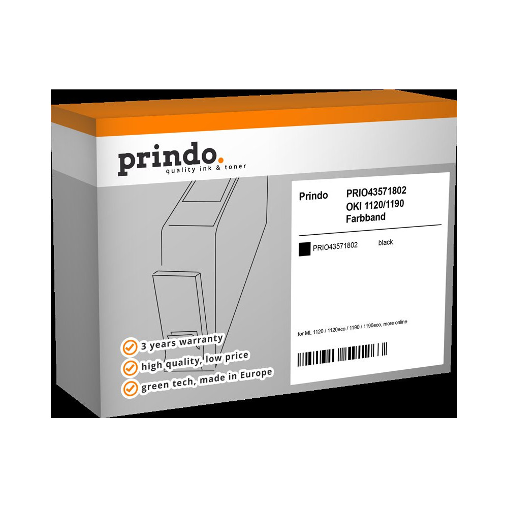 compatibile con OKI 43571802 (1120/1190)  Prindo Basic Nastro colorato nero
