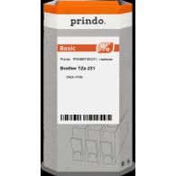 compatibile con Brother TZe-231  Prindo Basic Nastro Nero su bianco