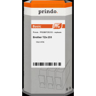 compatibile con Brother TZe-233  Prindo Basic Nastro Blu su bianco