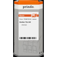 compatibile con Brother TZe-345  Prindo Basic Nastro Bianco su nero