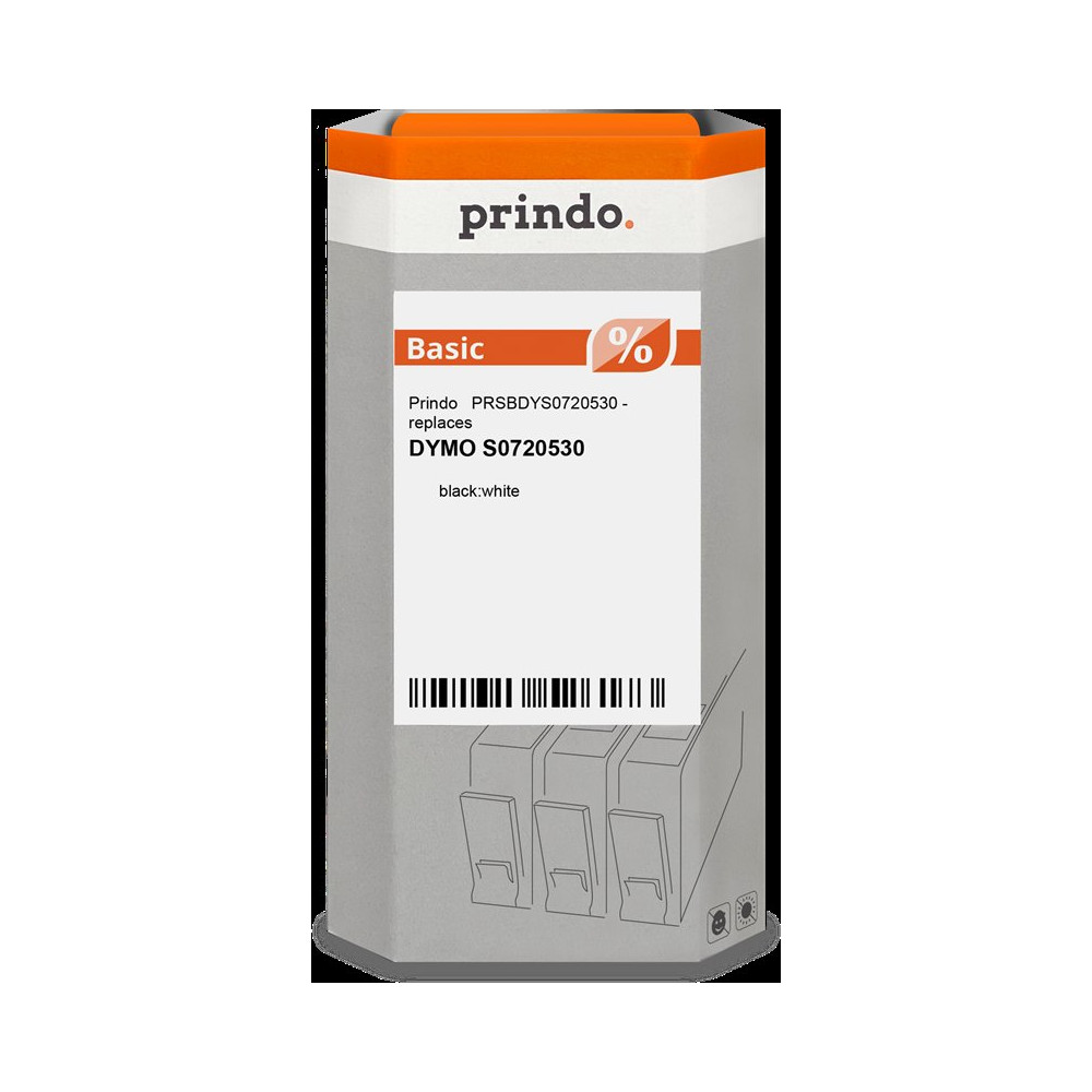 compatibile con DYMO 45013 Nastro standard D1 autoadesivo  Prindo Basic Nastro Nero su bianco