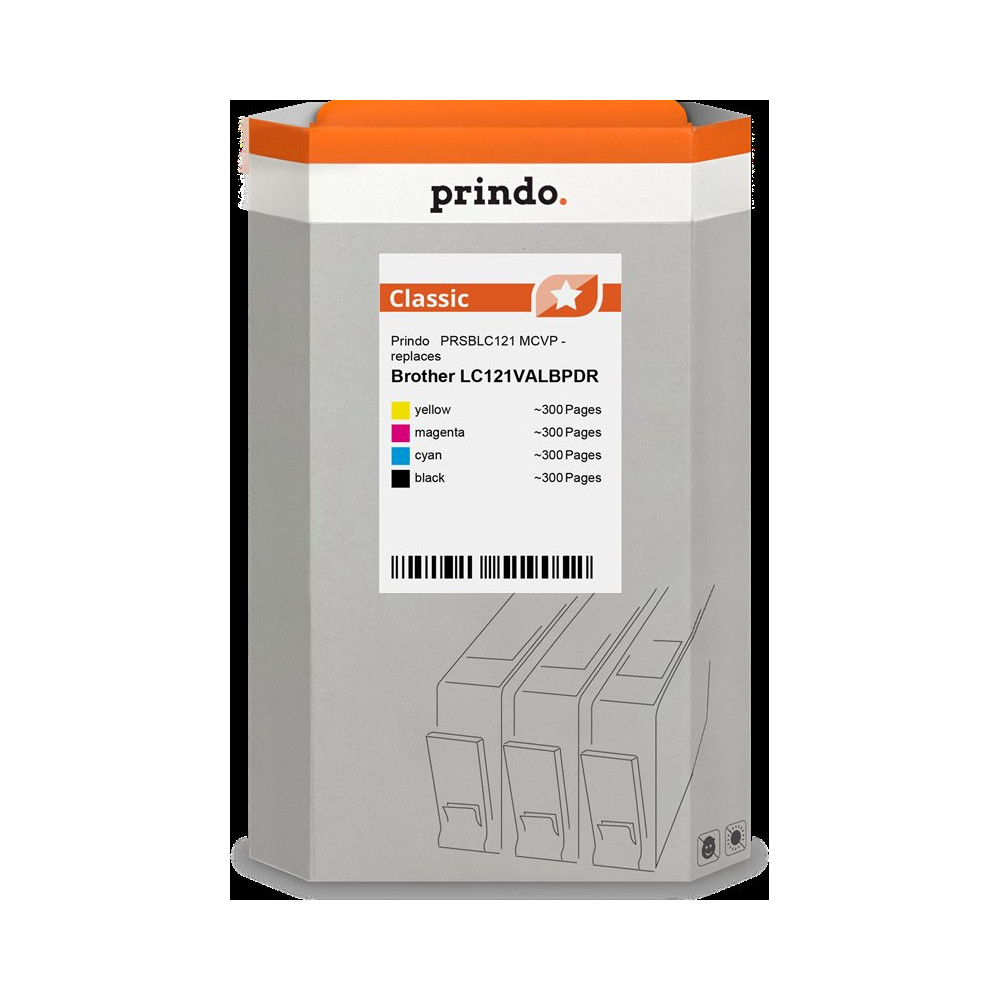 compatibile con Brother LC-121  Prindo Classic Multipack nero / ciano / magenta / giallo