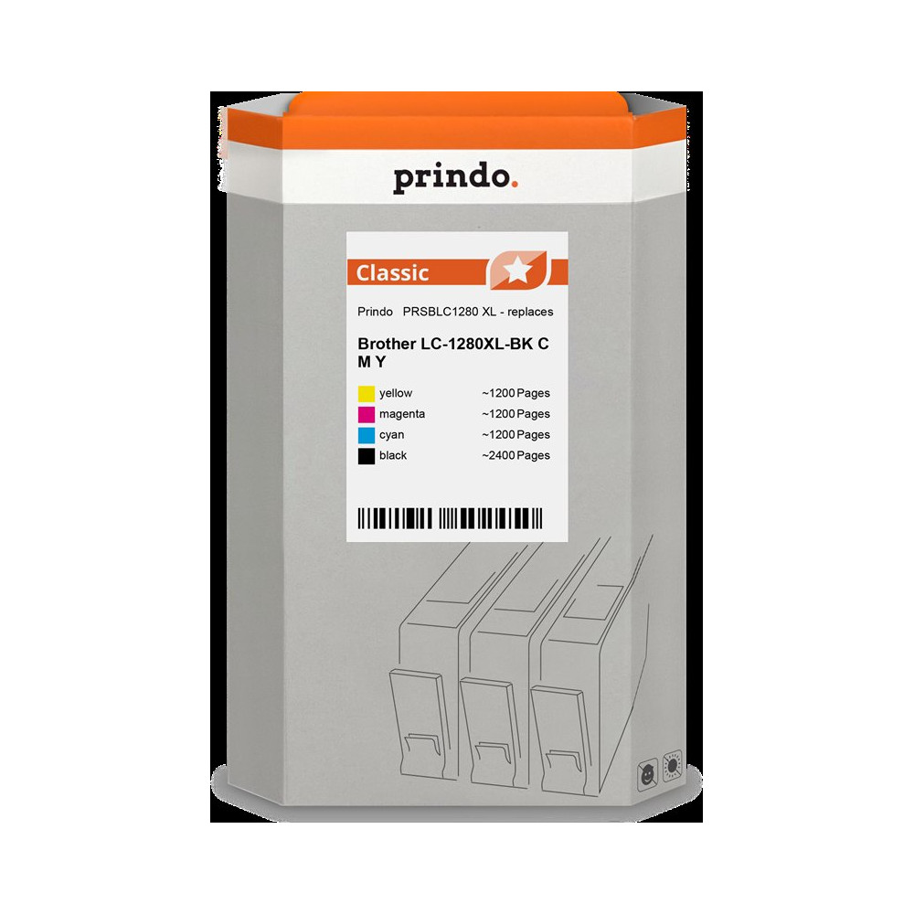 compatibile con Brother LC-1280XL  Prindo Classic XL Multipack nero / ciano / magenta / giallo