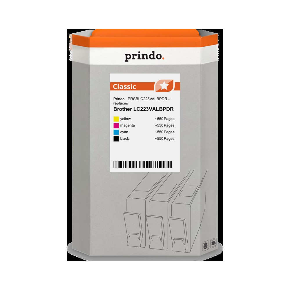 compatibile con Brother LC-223  Prindo Classic Multipack nero / ciano / magenta / giallo