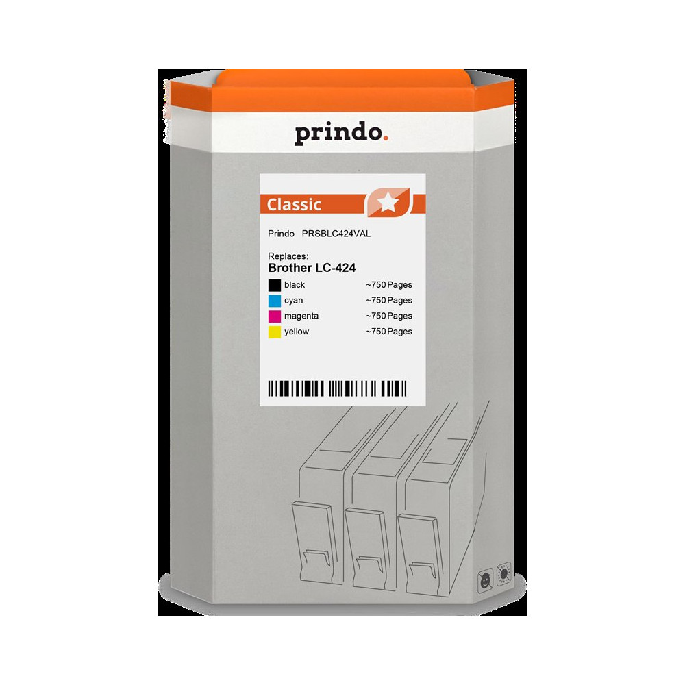 compatibile con Brother LC-424  Prindo Classic Multipack nero / ciano / magenta / giallo