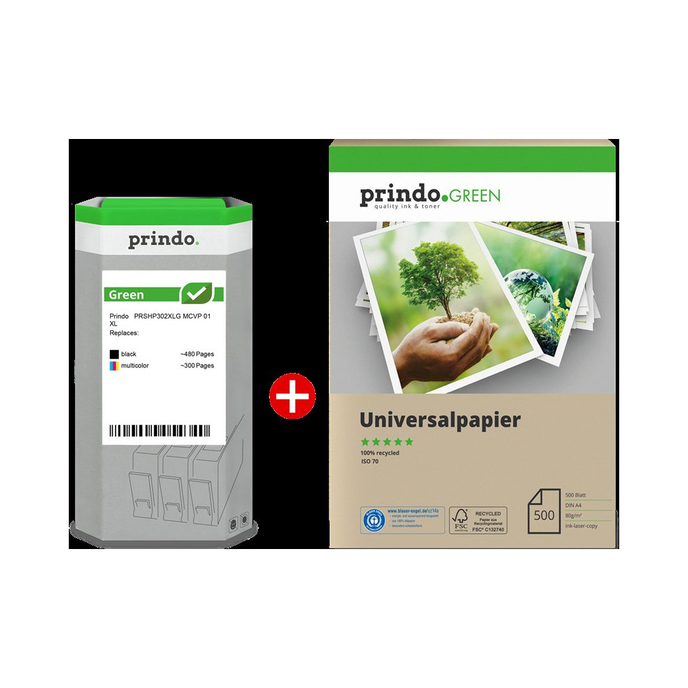 Prindo Green XL nero / differenti colori / bianco fumo Value Pack