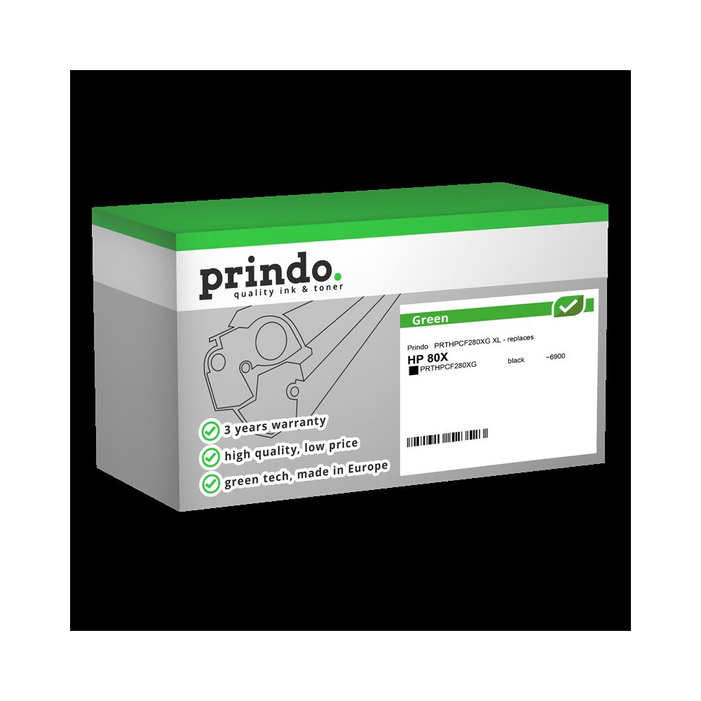 compatibile con HP 80X  Prindo Green XL nero toner