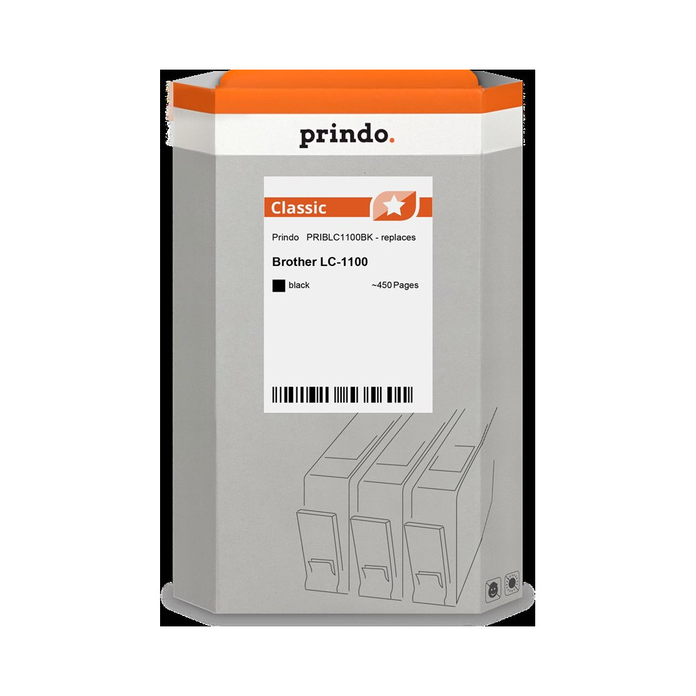 compatibile con Brother LC1100BK nero  Prindo Classic nero Cartuccia d'inchiostro