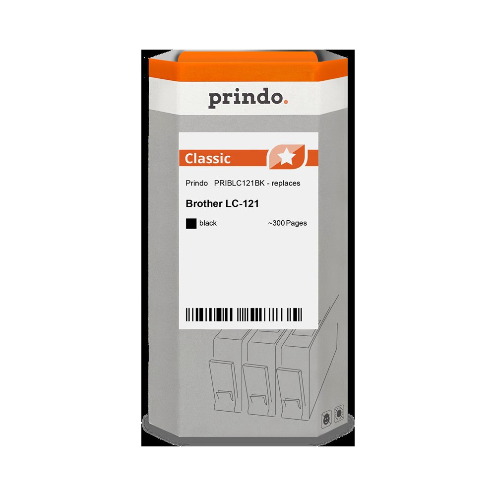 compatibile con Brother LC121BK nero  Prindo Classic nero Cartuccia d'inchiostro