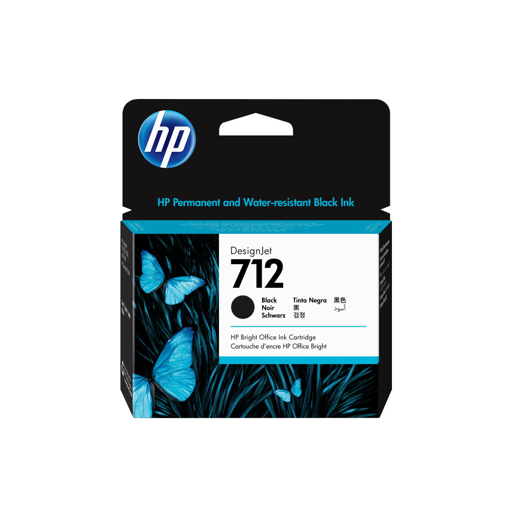 HP Cartuccia di inchiostro nero originale DesignJet 712 da 80 ml