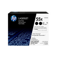 HP Confezione da 2 cartucce originali di Toner nero ad alta capacità LaserJet 55X
