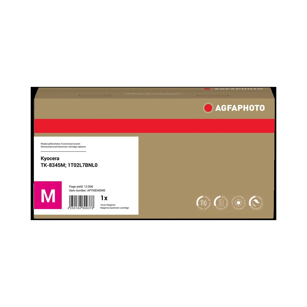 compatibile con Kyocera TK-8345M  Agfa Photo APTK8345ME magenta toner