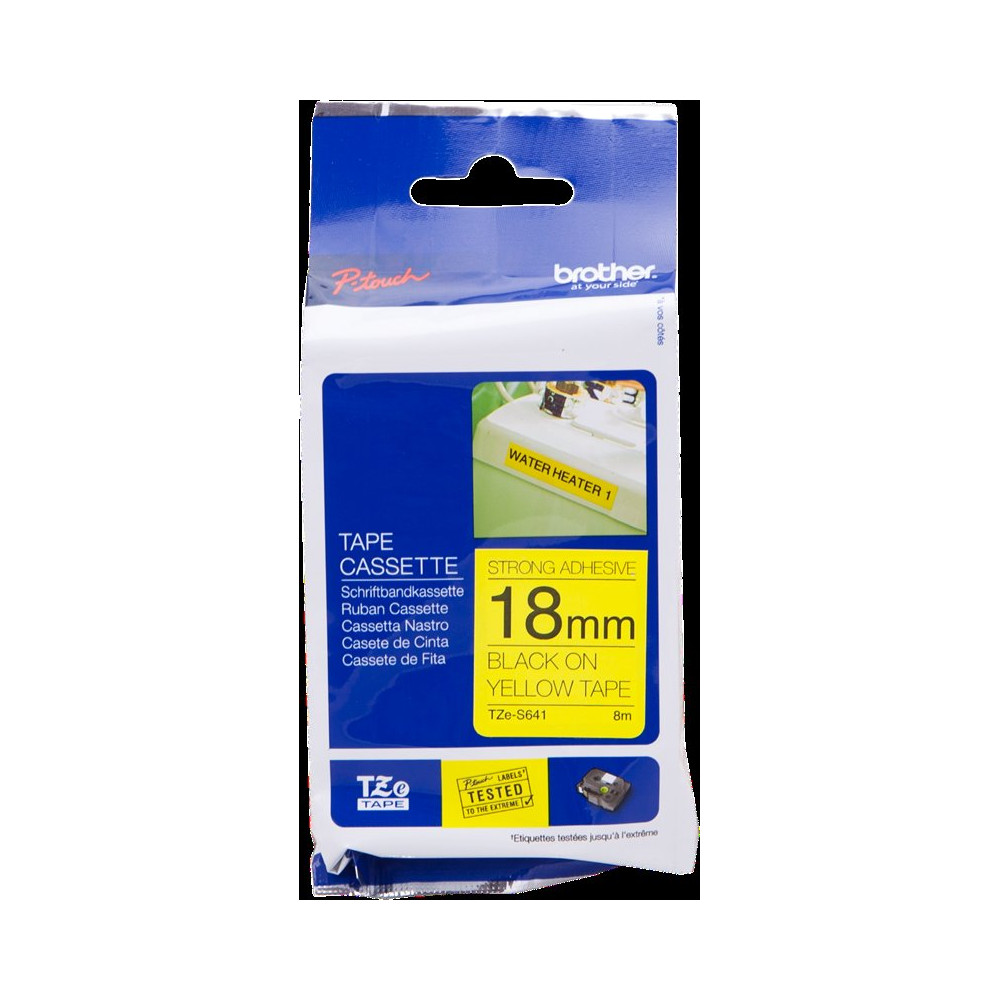 Brother TZe-S641 Nastro Nero su giallo