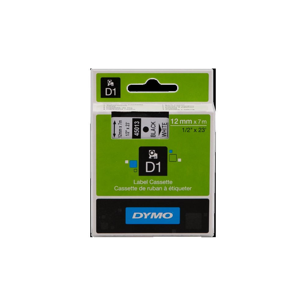 DYMO 45013 Nastro standard D1 autoadesivo Nastro Nero su bianco