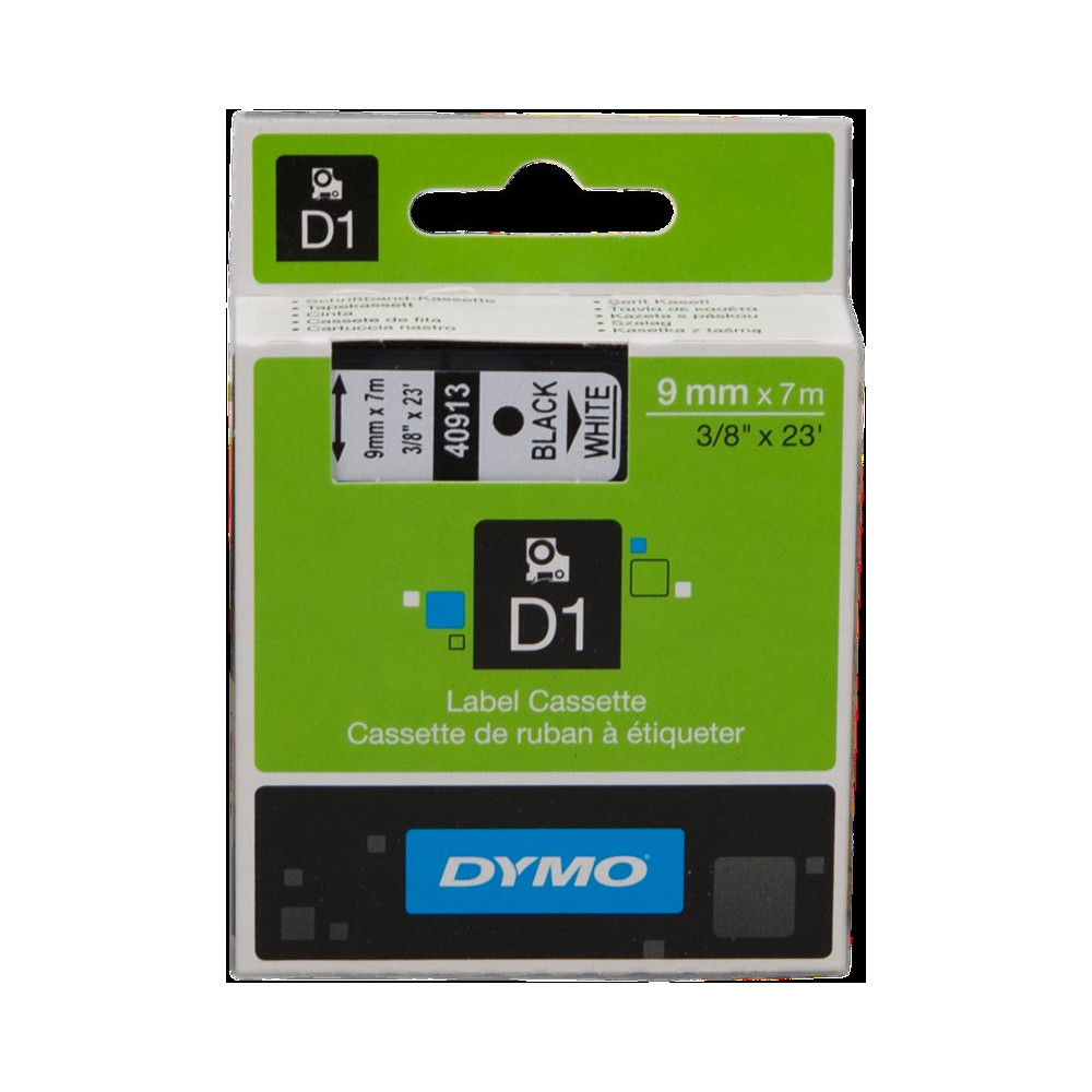 DYMO 40913 Nastro standard D1 autoadesivo Nastro Nero su bianco