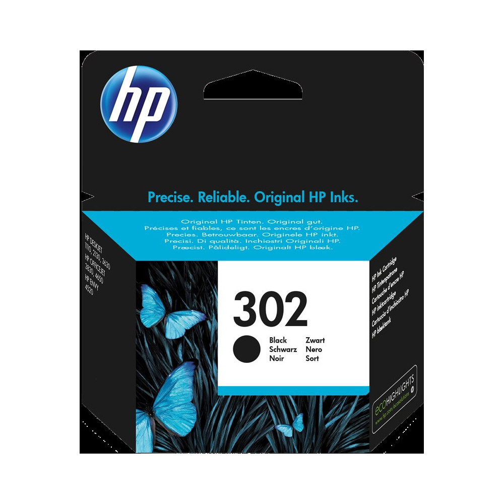 HP 302 nero Cartuccia d'inchiostro (F6U66AE)