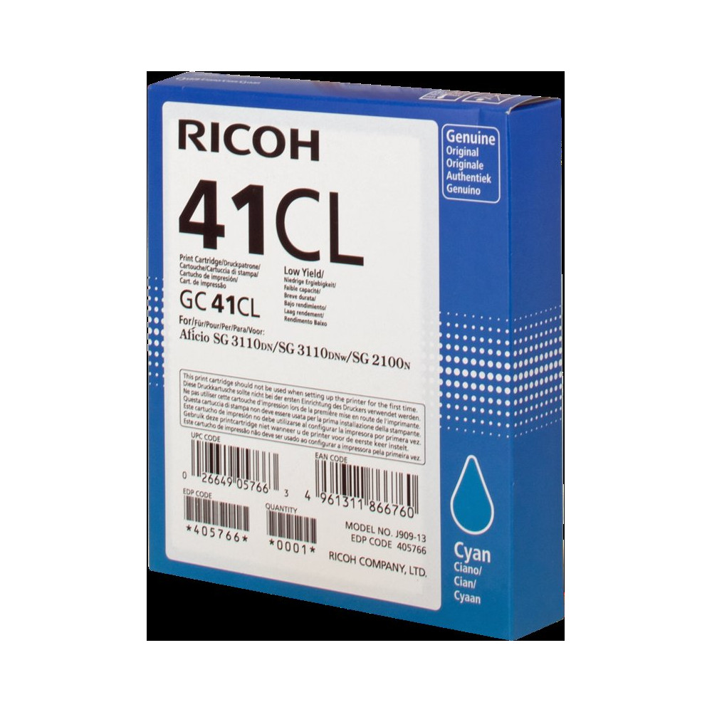 Ricoh cartuccia gelo GC41CL ciano (405766)