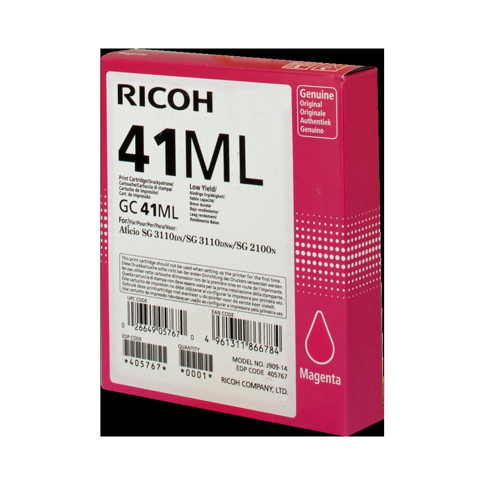 Ricoh cartuccia gelo GC41ML magenta (405767)