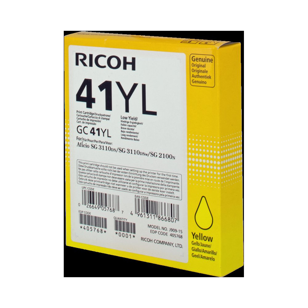 Ricoh cartuccia gelo GC41YL giallo (405768)