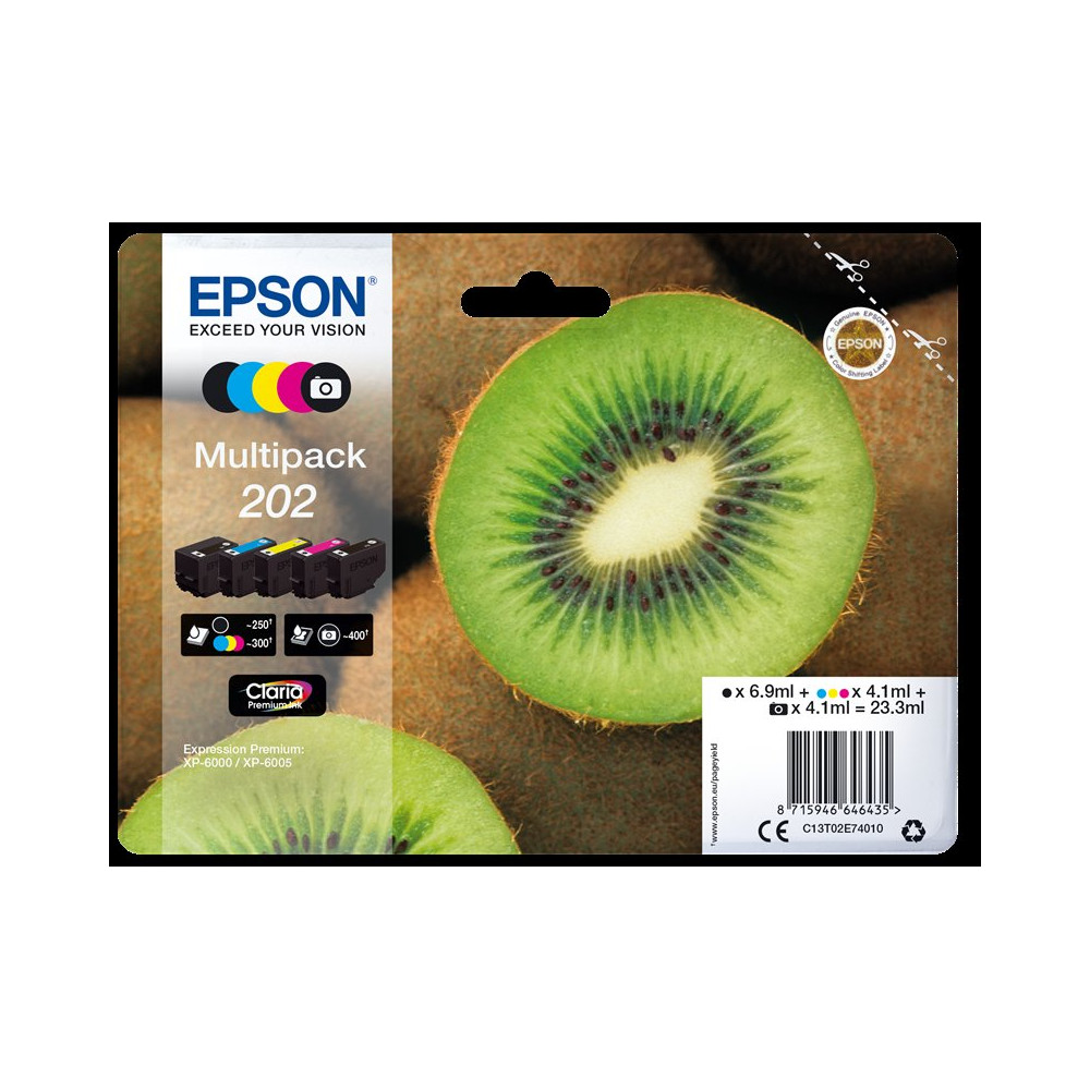 Epson 202 Multipack nero / ciano / magenta / giallo (C13T02E74010)