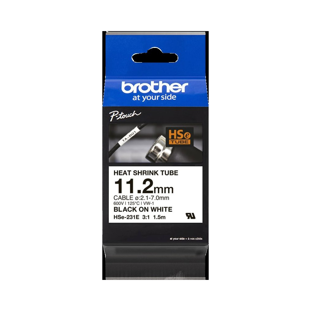 Brother HSe-231E Nastro Nero su bianco