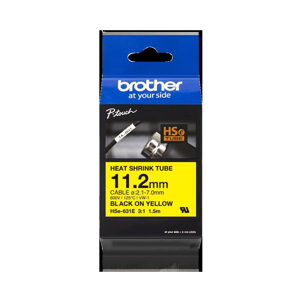 Brother HSe-631E Nastro Nero su giallo