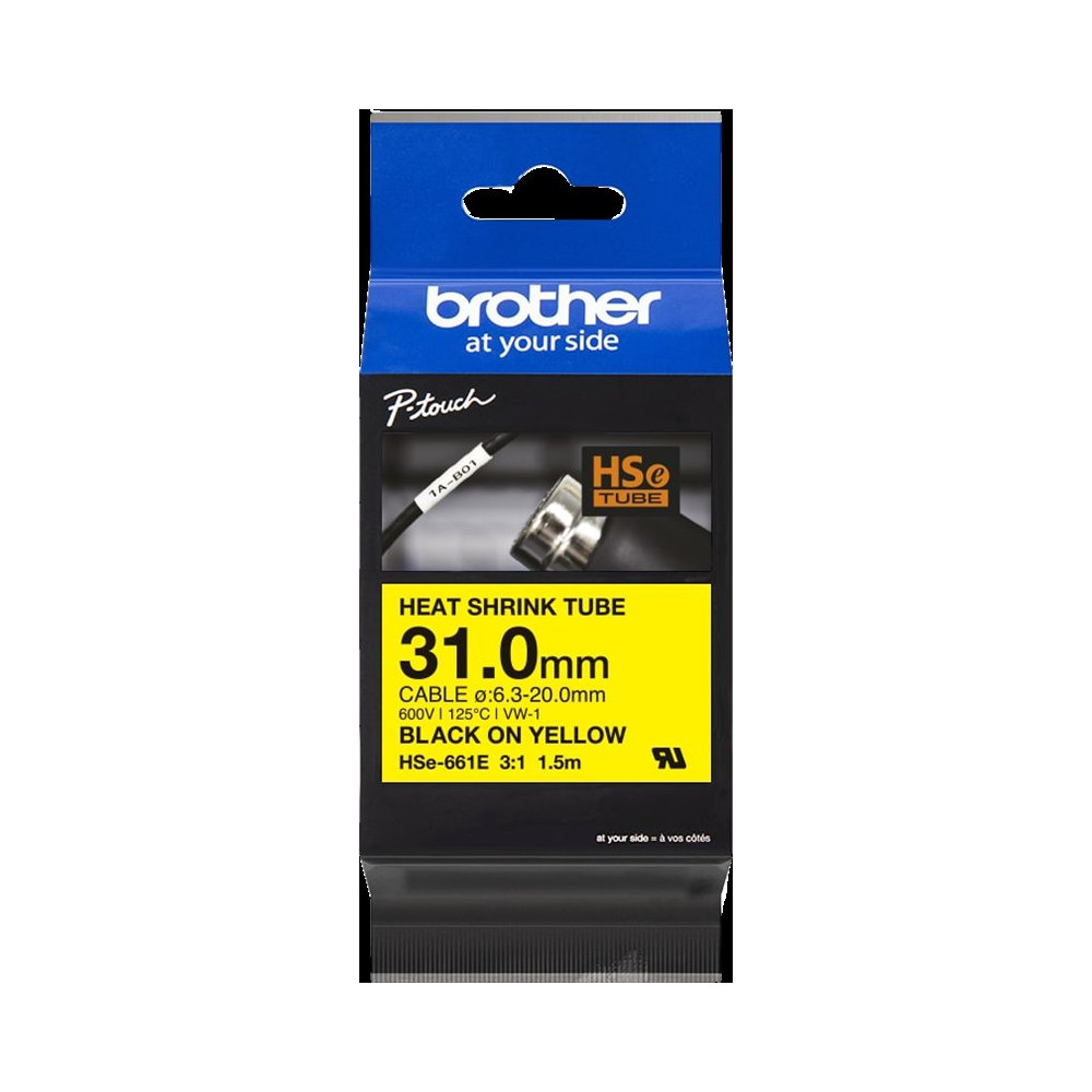 Brother HSe-661E Nastro Nero su giallo
