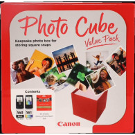 Canon PG-560+CL-561 Photo Cube nero / differenti colori Value Pack (+ 13x13 cm Photo Paper Plus Glossy II 40 Blatt)
