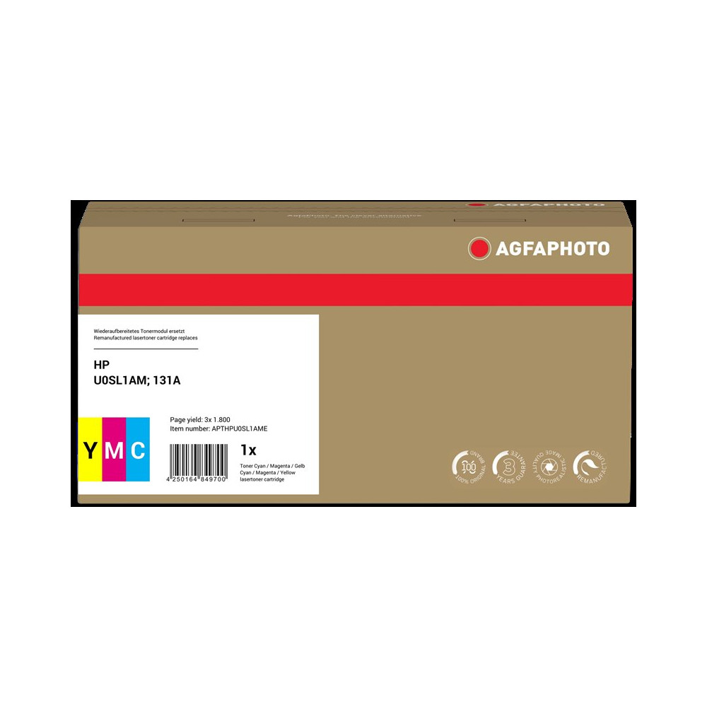 compatibile con HP 131A  Agfa Photo 131A-CF211AM Multipack ciano / magenta / giallo