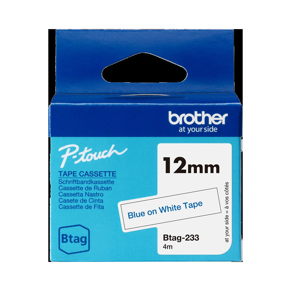 Brother Btag-233 Nastro Blu su bianco