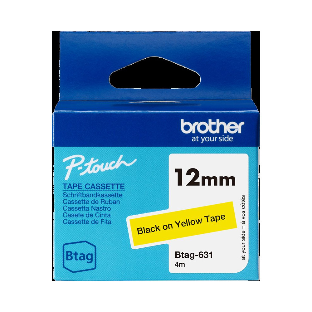 Brother Btag-631 Nastro Nero su giallo