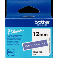 Brother Btag-F35 Nastro bianco su viola