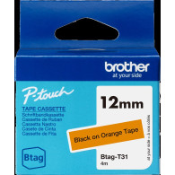 Brother Btag-T31 Nastro Nero su arancione